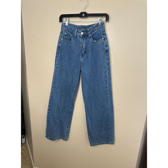 Dazy Women’s Wide Leg High Waisted Blue Denim Jeans Size S Cotton Blend Casual - Picture 2 of 7